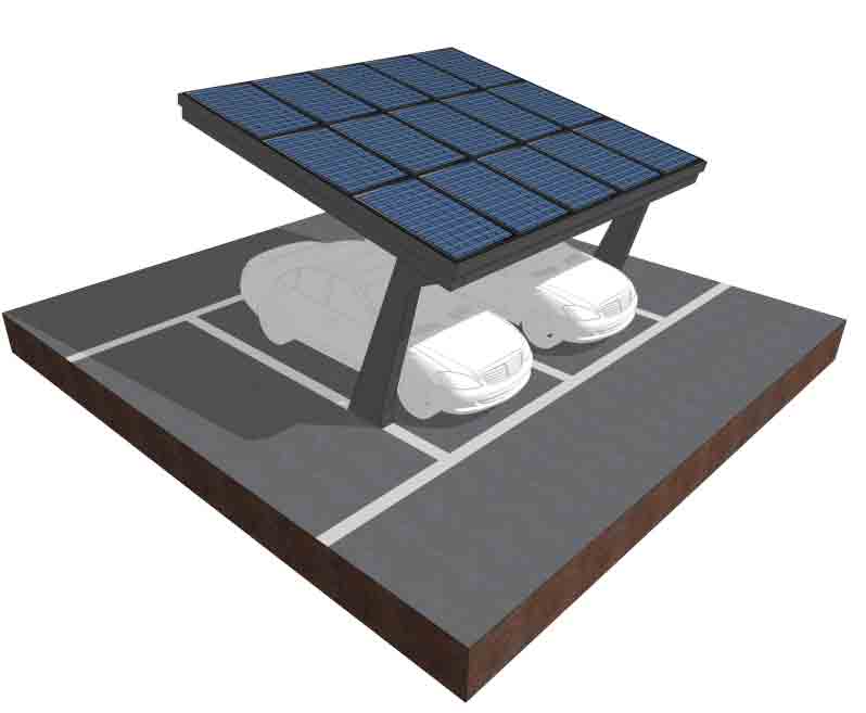 Carport Anlage mit Solar